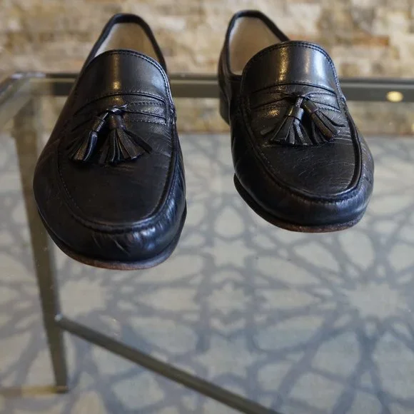 Bruno Magli Black Leather Slip on loafers men SZ 9 - Picture 7 of 10